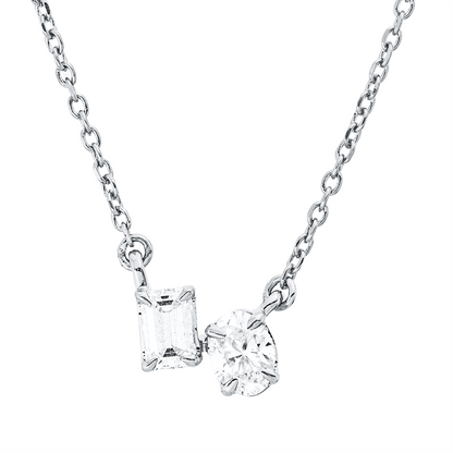 Solitaire mit Besatz Collier