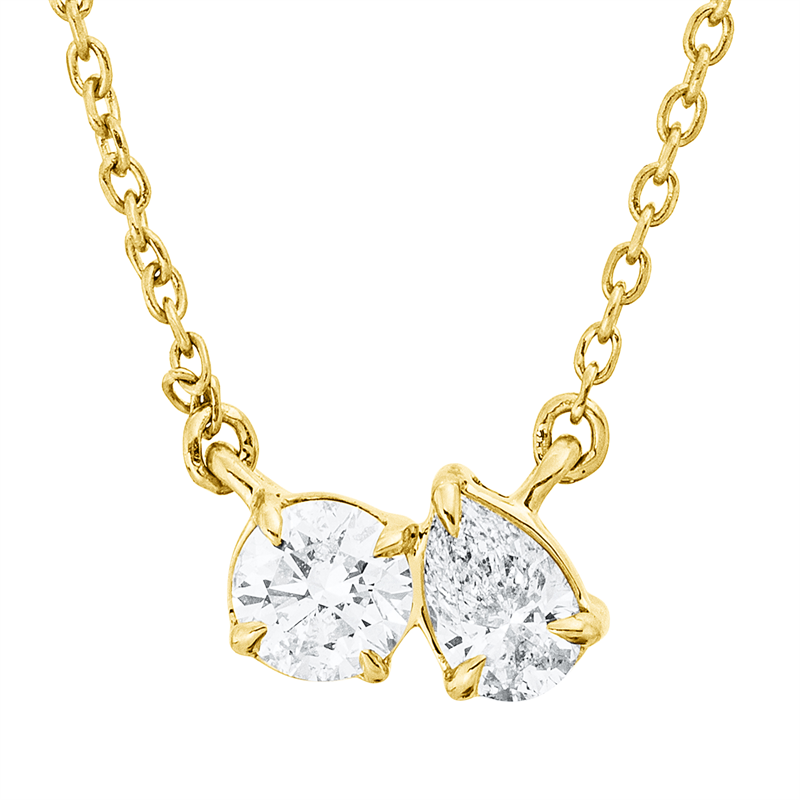 Solitaire mit Besatz Collier