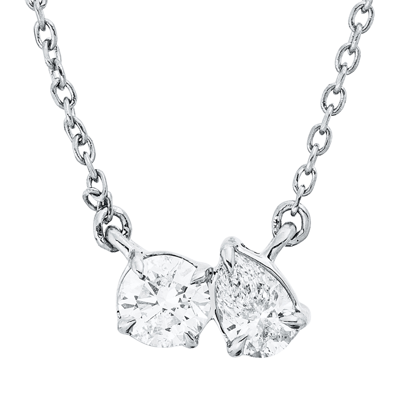 Solitaire mit Besatz Collier