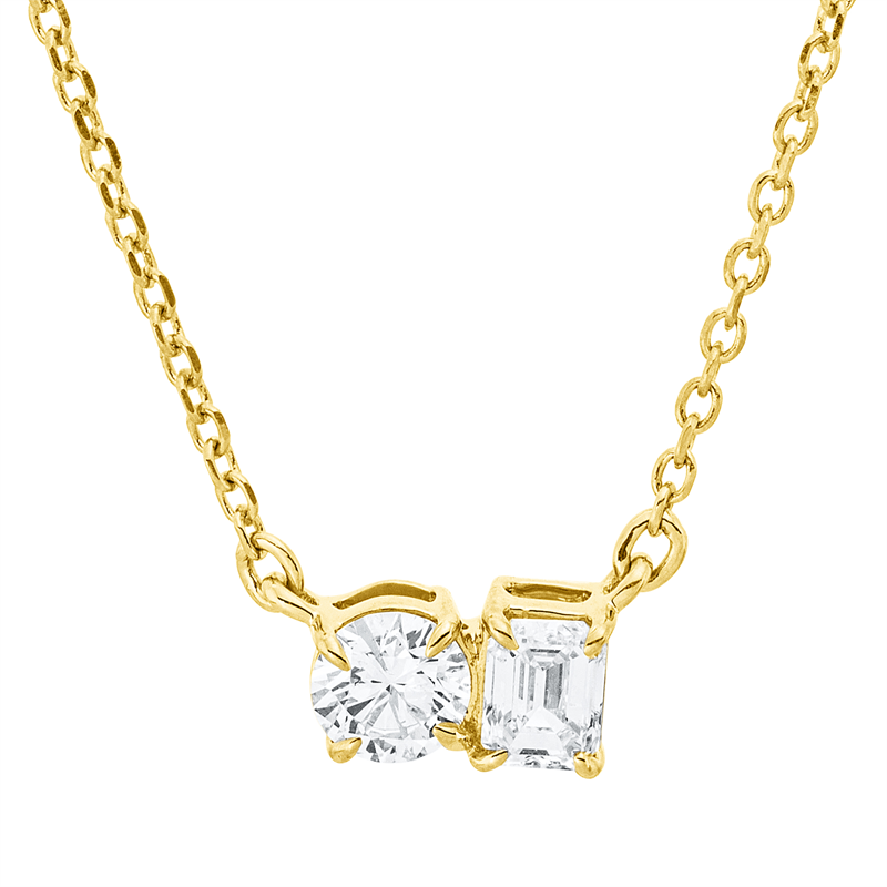 Solitaire mit Besatz Collier