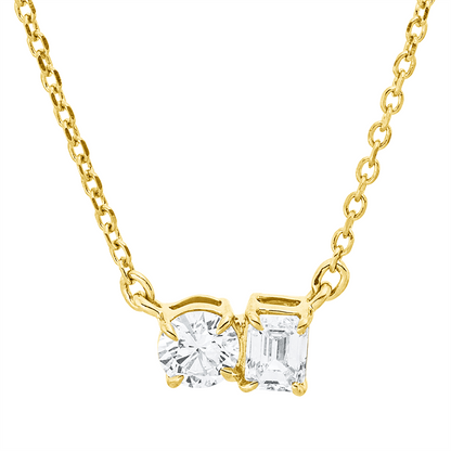 Solitaire mit Besatz Collier