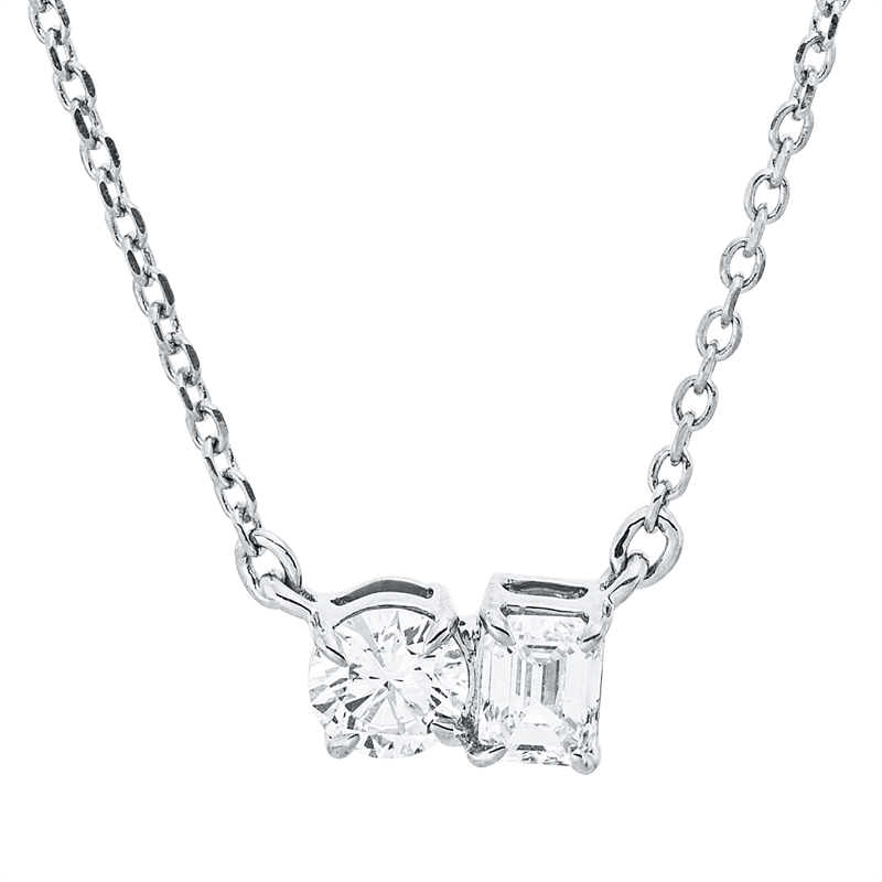 Solitaire mit Besatz Collier