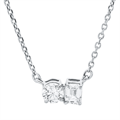 Solitaire mit Besatz Collier