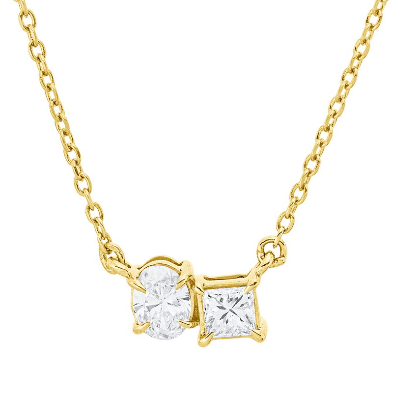 Solitaire mit Besatz Collier
