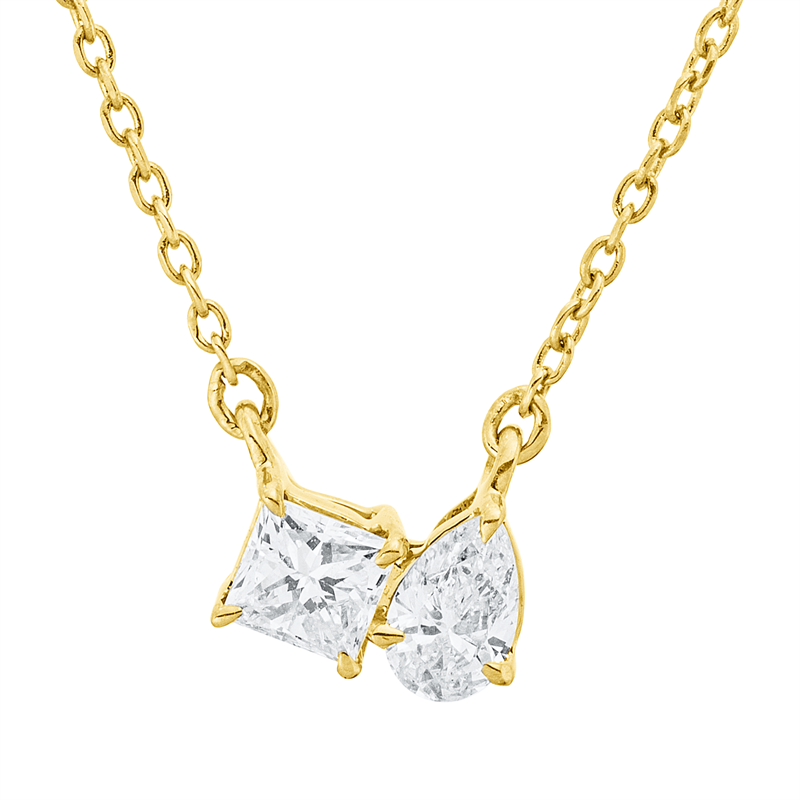 Solitaire mit Besatz Collier
