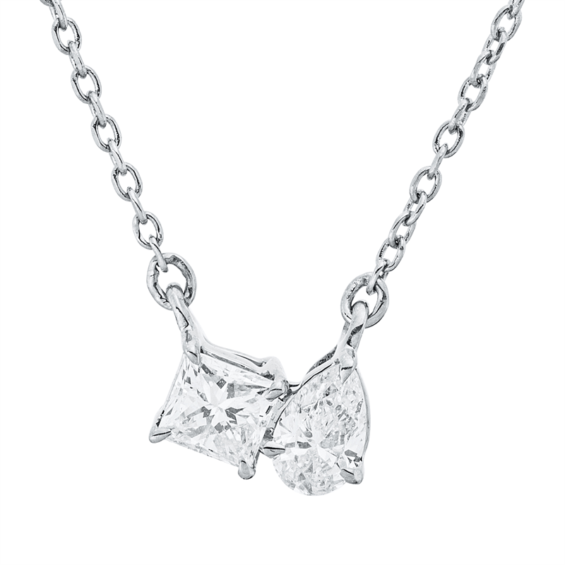 Solitaire mit Besatz Collier