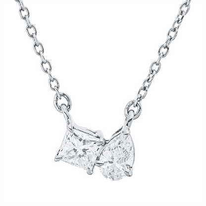 Solitaire mit Besatz Collier