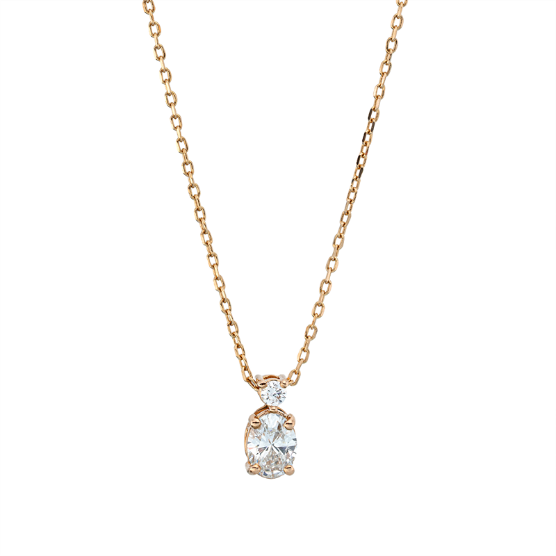 Solitaire mit Besatz Collier