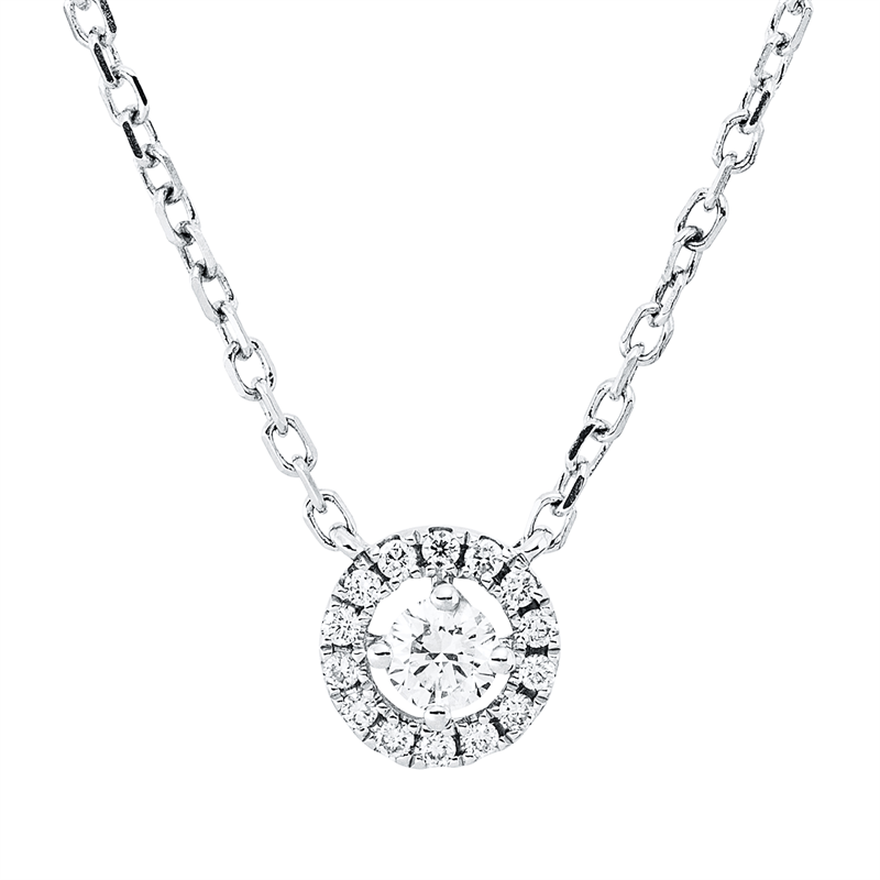 Solitaire mit Besatz Collier