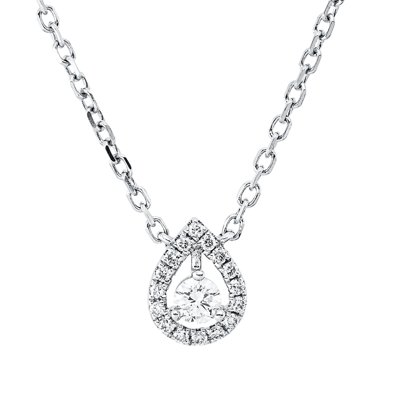 Solitaire mit Besatz Collier