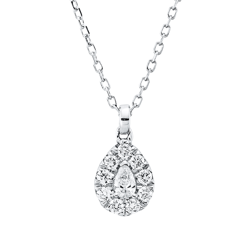 Solitaire mit Besatz Collier