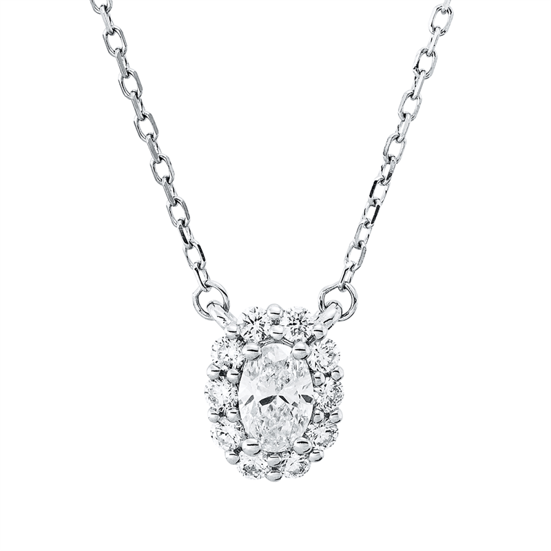 Solitaire mit Besatz Collier