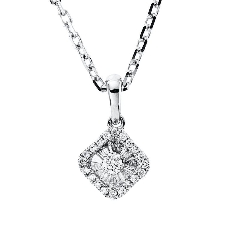 Solitaire mit Besatz Collier