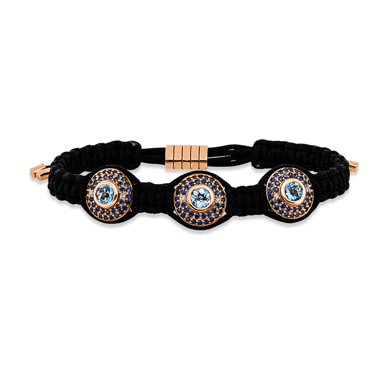 Leder- &amp; Stoffband Armband