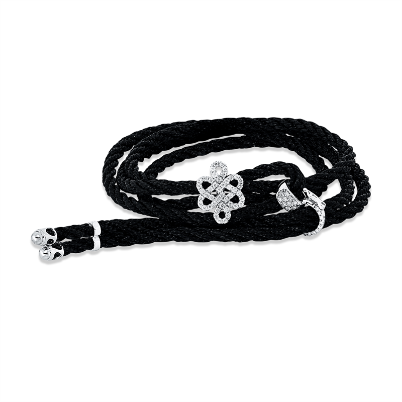 Leder- &amp; Stoffband Armband