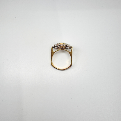 Pre Owned Opalring aus 585 Gelbgold/Weißgold mit ca.0,18ct Brillanten