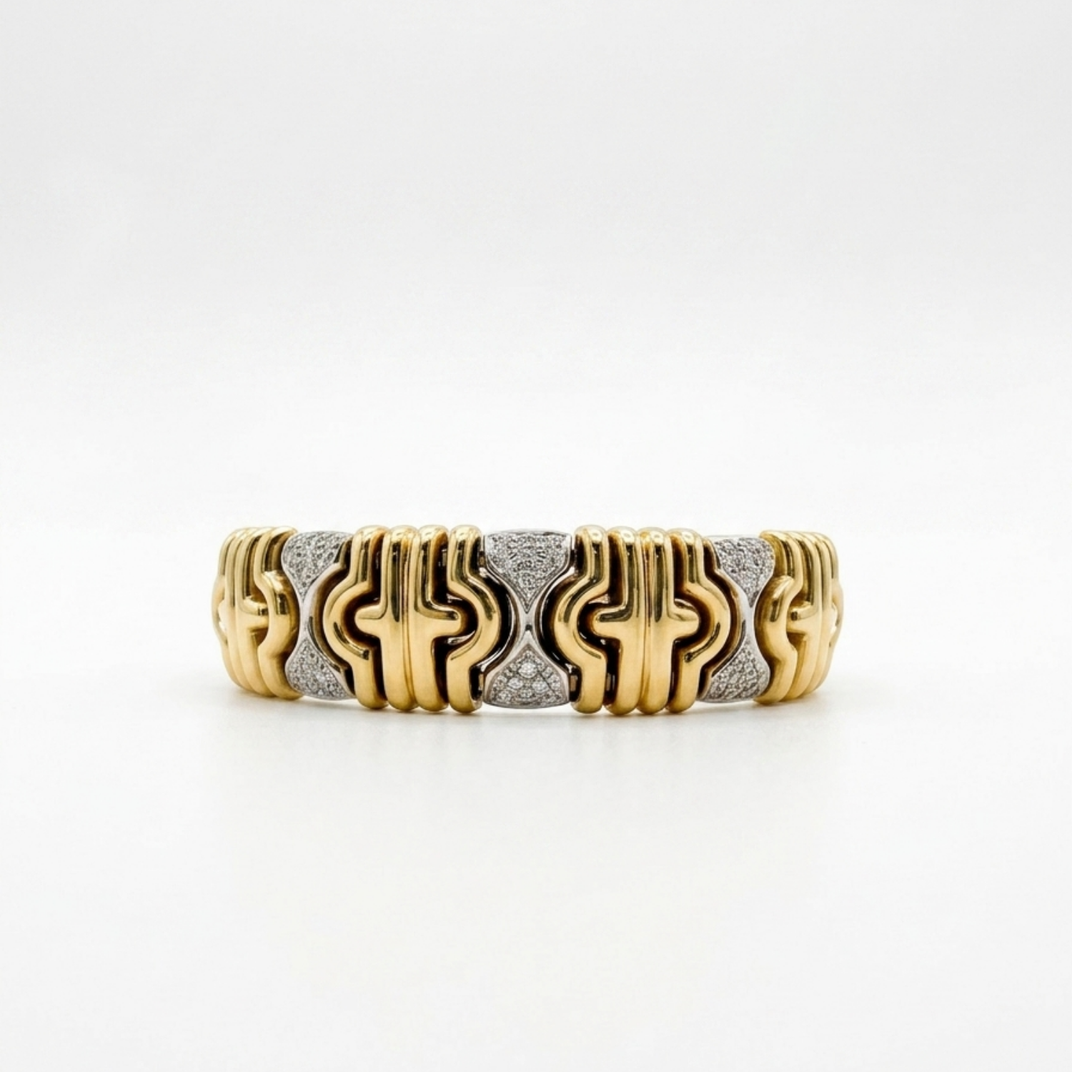 Pre Owned Bicolor Armreif aus 18 Karat mit ca.0,84ct Brillanten