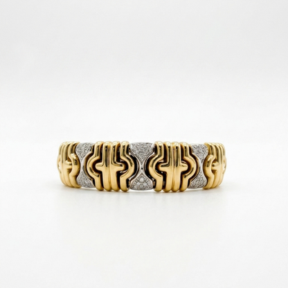 Pre Owned Bicolor Armreif aus 18 Karat mit ca.0,84ct Brillanten