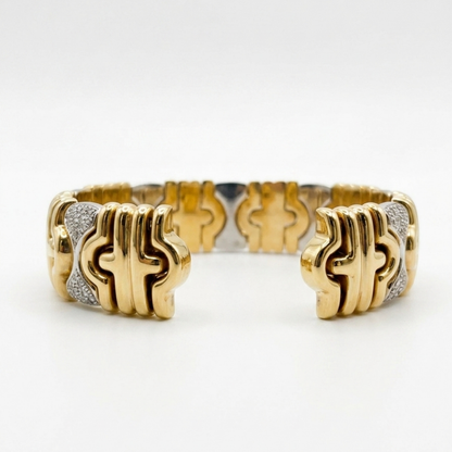 Pre Owned Bicolor Armreif aus 18 Karat mit ca.0,84ct Brillanten
