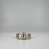 Pre Owned Ring aus 14 Karat Gelbgold mit Aquamrinen und Brillanten