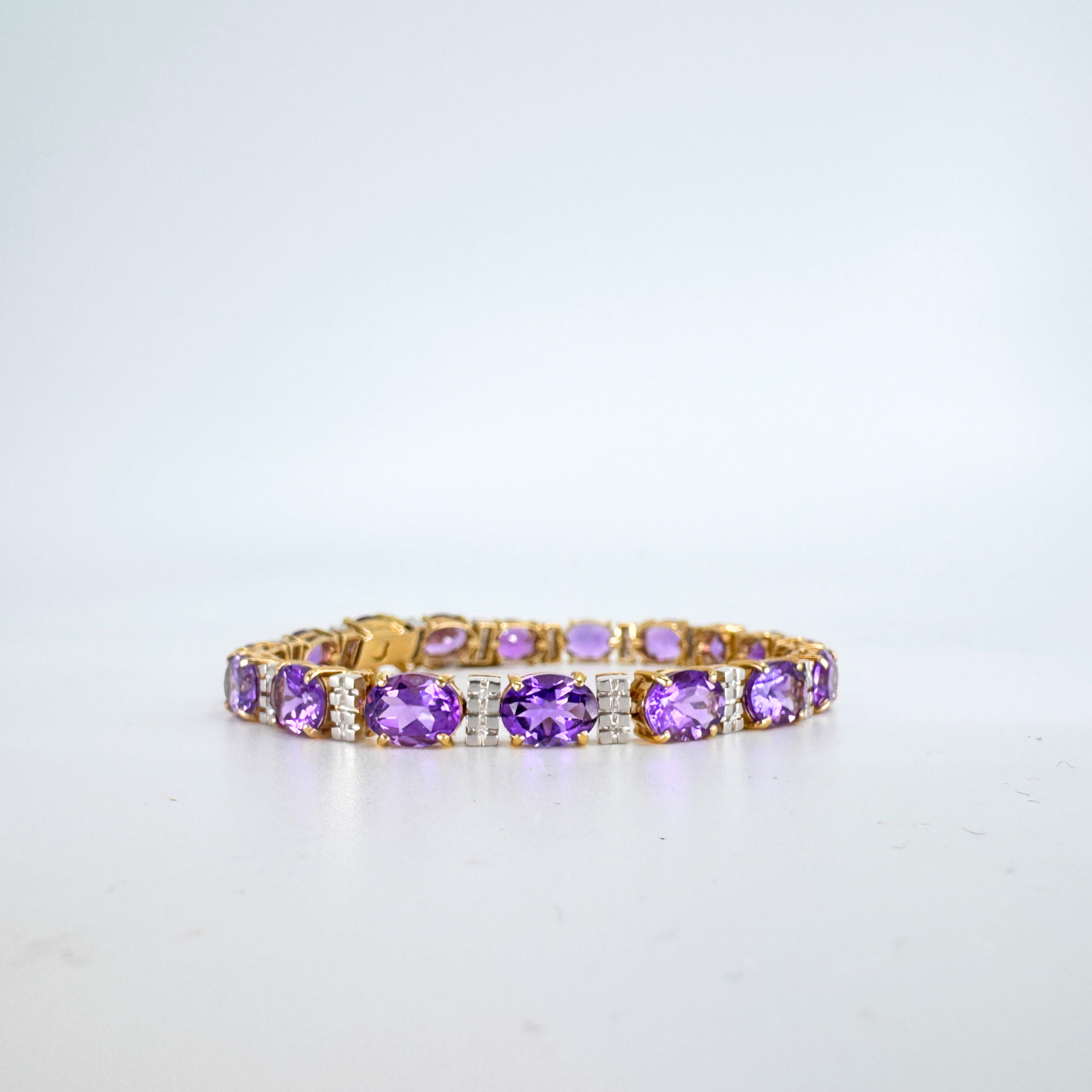 Pre Owend Amethyst-Armband aus 585 Gelbgold