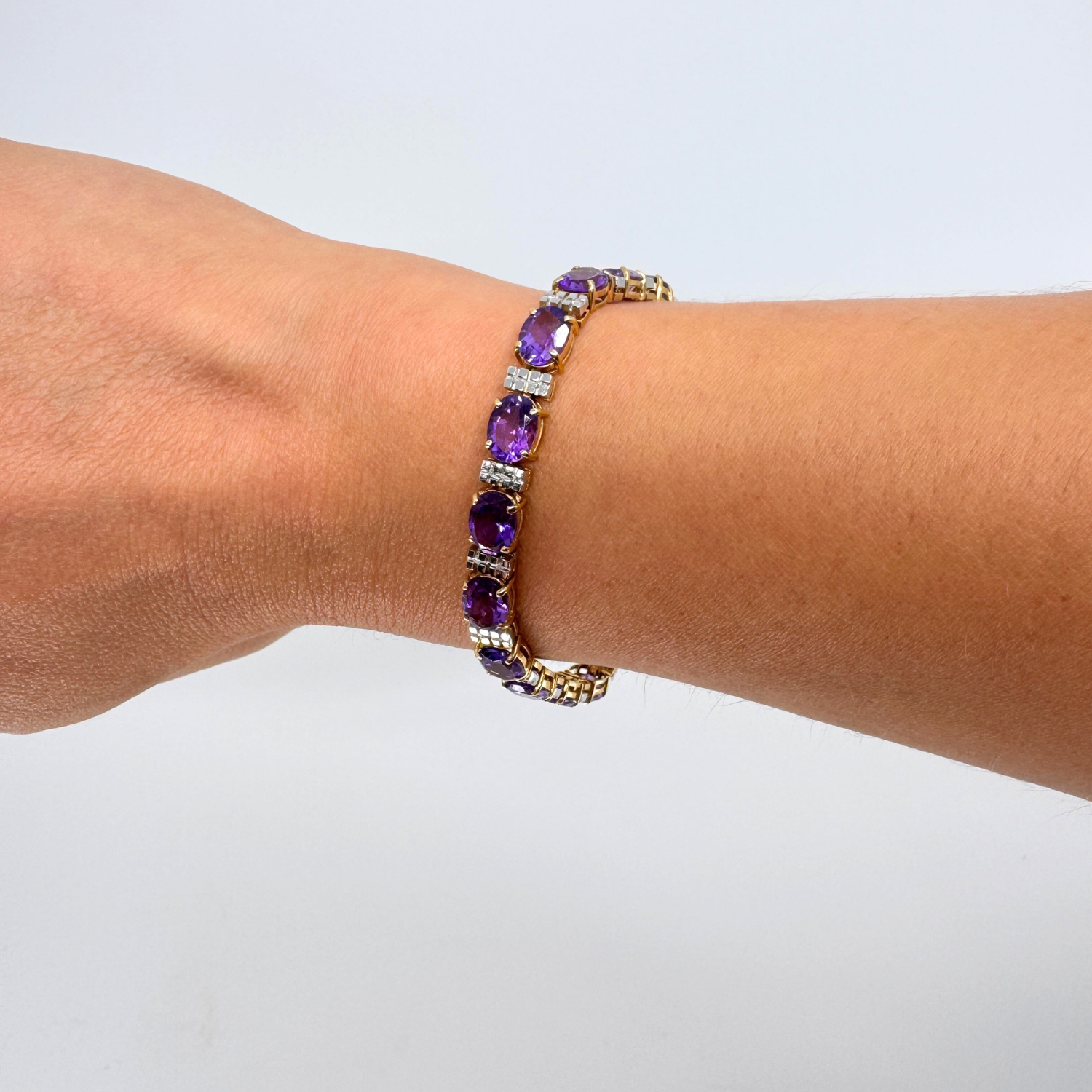 Pre Owend Amethyst-Armband aus 585 Gelbgold