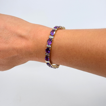 Pre Owend Amethyst-Armband aus 585 Gelbgold