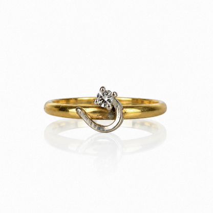 Pre Owned Bicolor Ring aus 585 Gold mit funkelndem Brillant ca.0,07ct