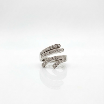 Pre Owned Ring aus 585 Weißgold mit Zirkonia