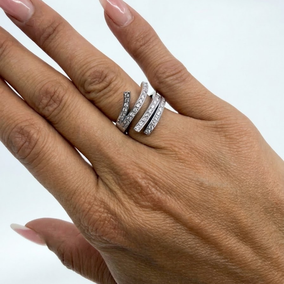 Pre Owned Ring aus 585 Weißgold mit Zirkonia