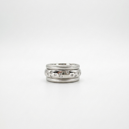 Pre Owned Drehring aus 585 Weißgold mit 15 Brillanten