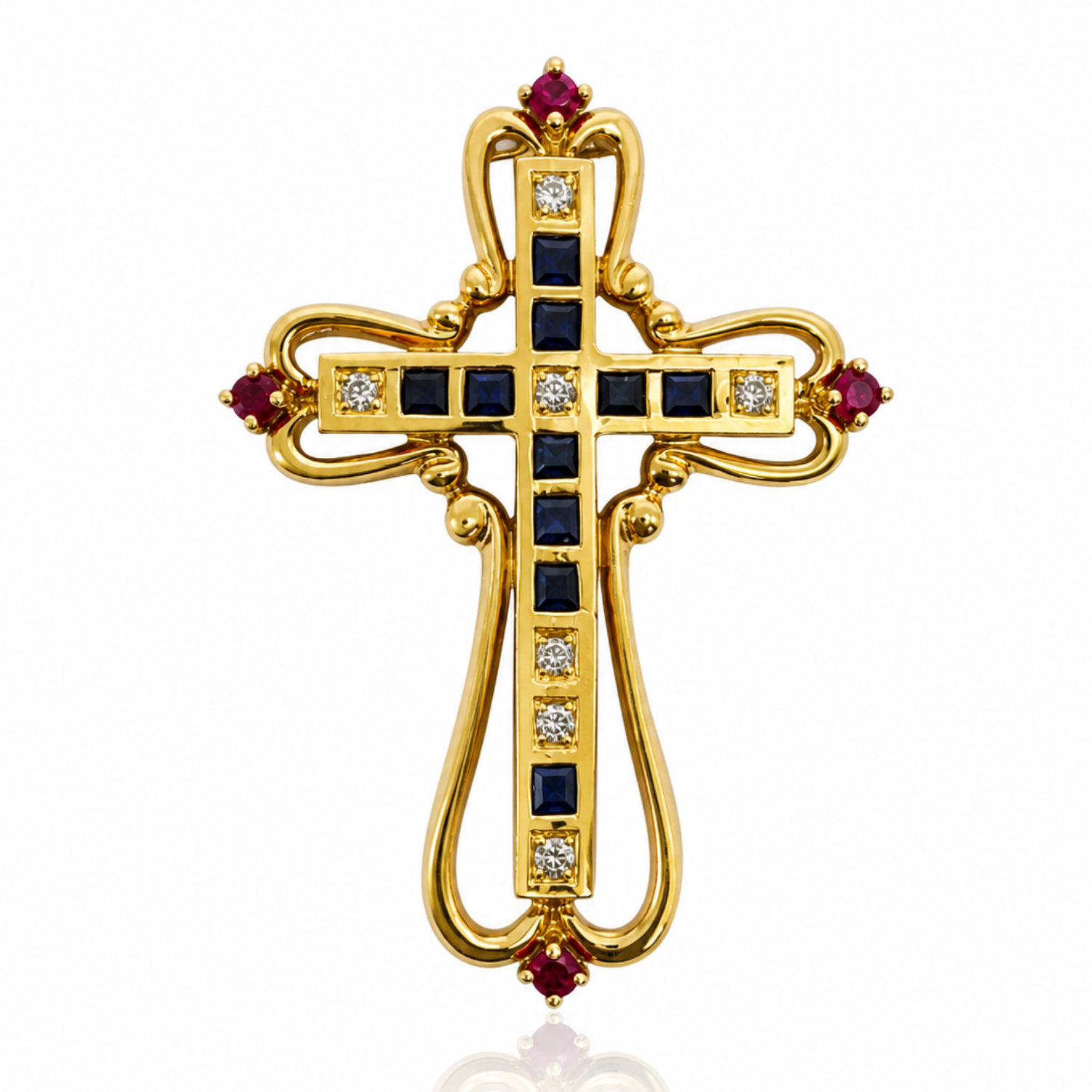 Pre Owend Kreuz Anhänger aus 18 Karat Gelbgold
