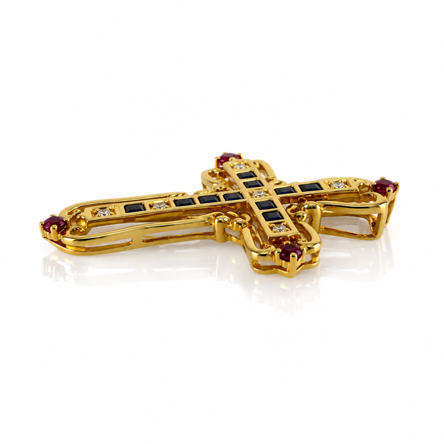 Pre Owend Kreuz Anhänger aus 18 Karat Gelbgold