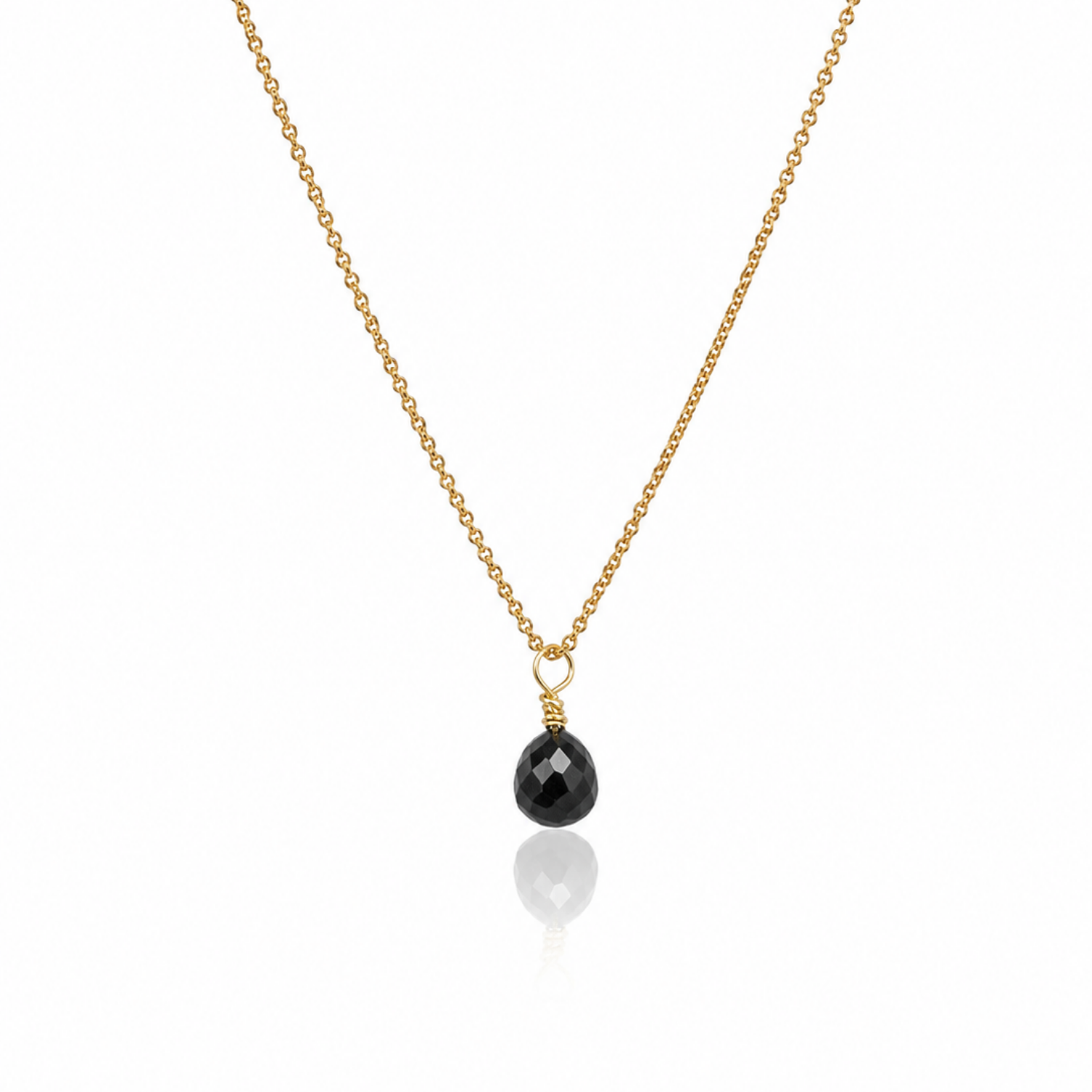 Pre Owned Kette aus 18 Karat Gelbgold mit Schwarzem Diamant Briolette-Schliff