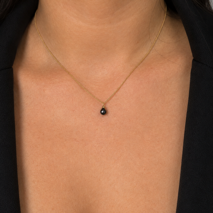 Pre Owned Kette aus 18 Karat Gelbgold mit Schwarzem Diamant Briolette-Schliff