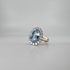 Exklusiver Pre Owned Ring aus 18 Karat Weißgold mit 1 Aquamarin und 18 Brillanten