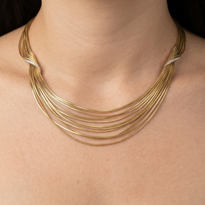 Pre Owned Wellendorff Vintage Collier mit Gemme aus 750 Gelbgold und Brillanten