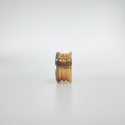 Pre Owned Bvlgari B.zero1 Ring Tricolor 4- Band 18kt Gold