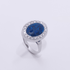 Pre Owned Ring 585 Weißgold, Opal blau