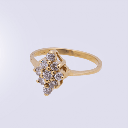 Pre Owned Ring 585 Gelbgold, 9 Brillanten